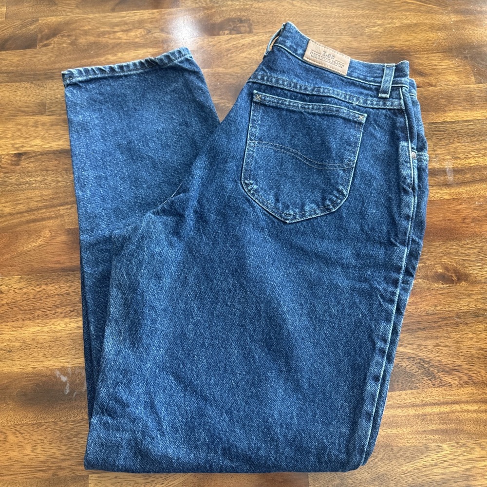 Mr Lee Jeans Womens 14M Dark Wash High Rise Relaxed Mom Tapered Vintage Denim